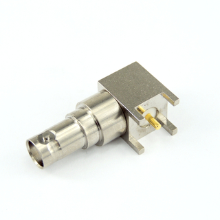 BNC jack right angle connector for pcb end launch 50 ohm 5BNF25R-P00