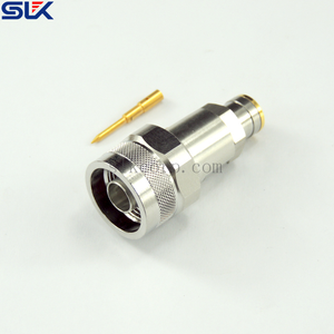 N plug straight solder connector for 1/4" cable 50 ohm 5NCM15S-A373