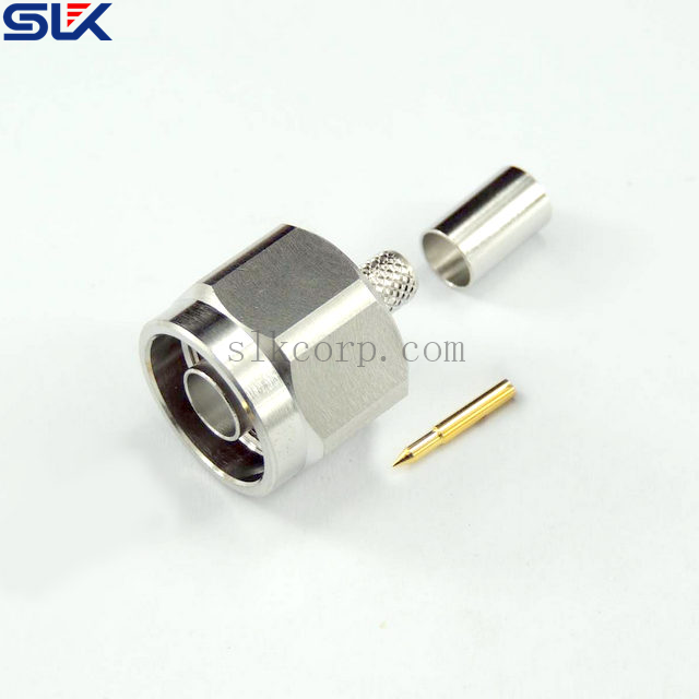 N plug straight crimp connector for LMR-200 cable 50 ohm 5NCM11S-A08-005