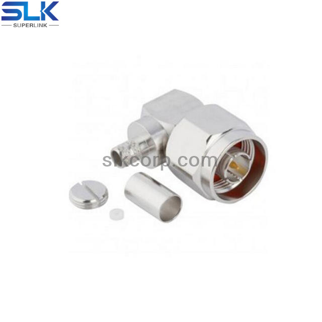 N plug right angle 50 clamp connector for SFT600(.590) cable 50 ohm 5NCM14R-A252