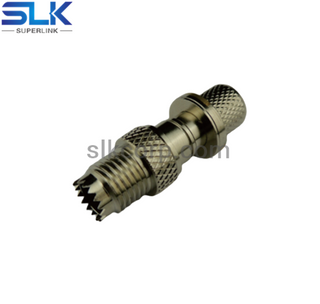 Mini UHF jack straight crimp connector for LMR-240 cable bulkhead front mount 50 ohm 5MUF31S-A46