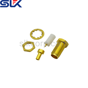 RP SMA jack straight crimp connector for ¢1.13 cable bulkhead rear mount 50 ohm 5RMAF15S-A60-004