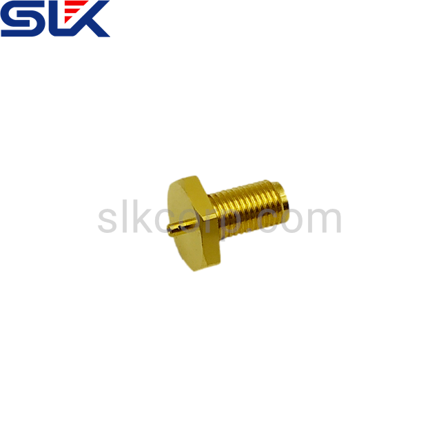 SMA jack straight solder connector for 034" inch semi-rigid cable bulkhead front mount 50 ohm 5MAF35S-A627