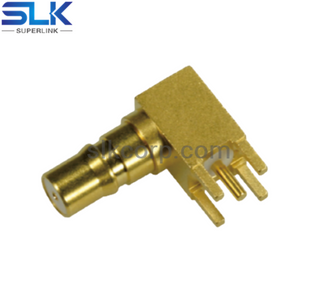 QMA jack right angle connector for pcb 50 ohm 5QAF25R-P01-001