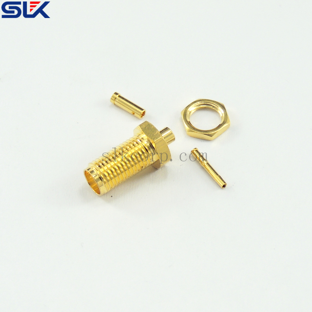 SMA jack straight connector for RG316D cable bulkhead front mount 50 ohm 5MAF11S-A50-016