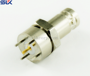 BNC jack straight connector 4 holes flange 50 ohm 5BNF05S-P10-002