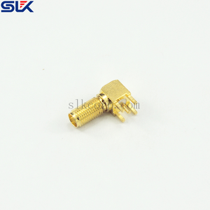 SMA jack right angle connector for pcb through hole 50 ohm 5MAF25R-P41-051