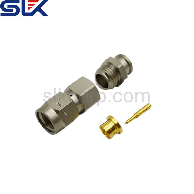 SMA plug straight clamp connector for TFLEX-402 cable 50 ohm 5MAM15S-A81-033