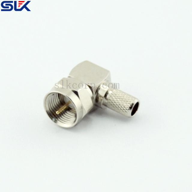 F plug right angle solder connector for RG179 cable 75 ohm 7FCM11R-A01-001 